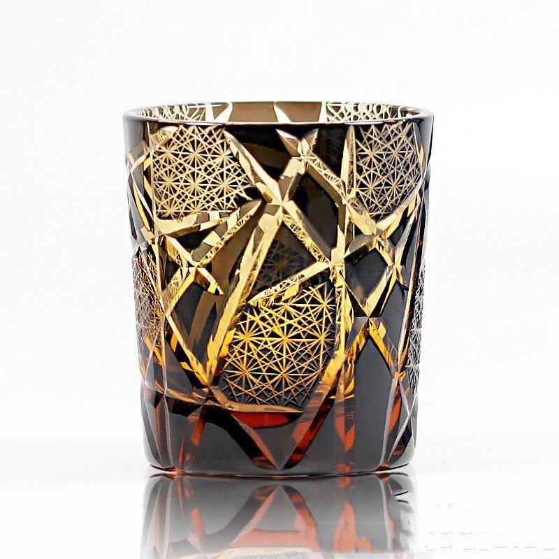 Carved Lead-free Crystal Glass Whisky Tumbler - Grand Goldman