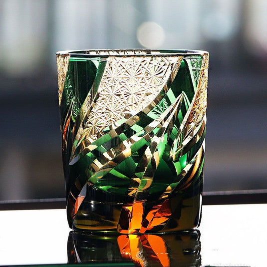 Carved Lead-free Crystal Glass Whisky Tumbler - Grand Goldman