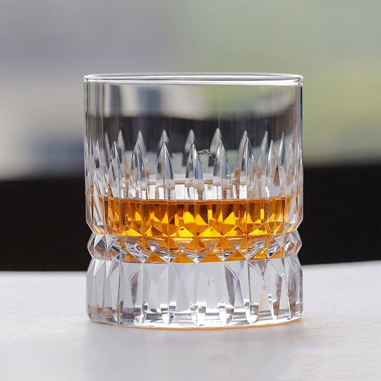 Carved Lead-free Crystal Glass Whisky Tumbler - Grand Goldman