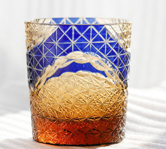 Carved Lead-free Crystal Glass Whisky Tumbler - Grand Goldman