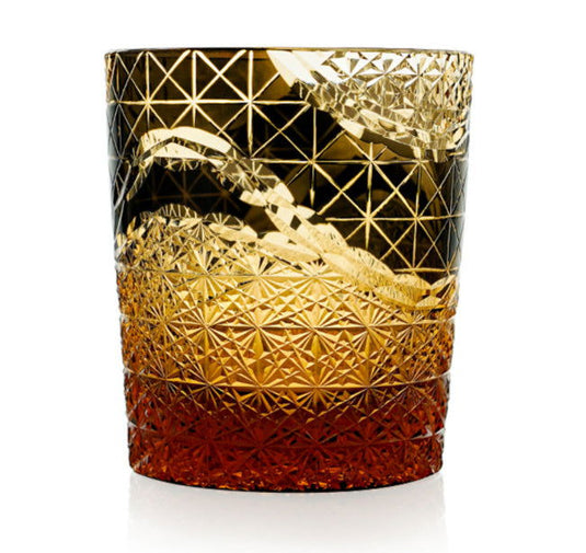 Carved Lead-free Crystal Glass Whisky Tumbler - Grand Goldman