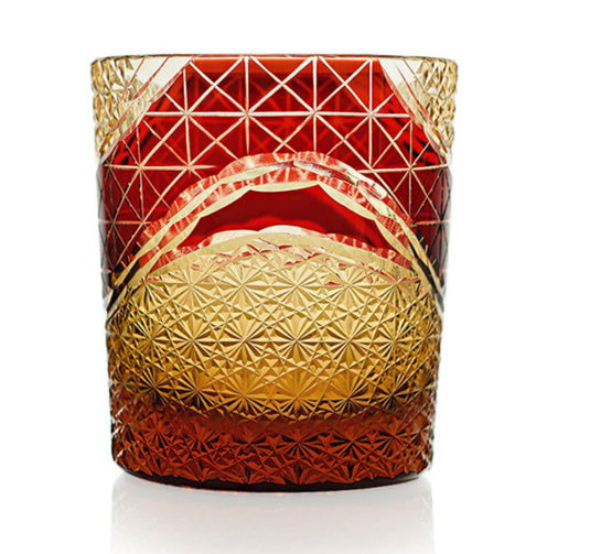 Carved Lead-free Crystal Glass Whisky Tumbler - Grand Goldman