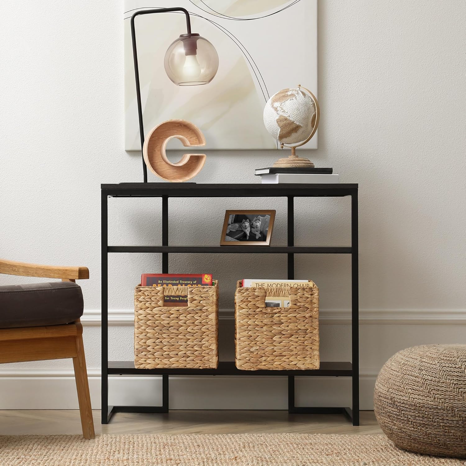 Casafield 10.5" x 10.5" Water Hyacinth Storage Baskets, Natural - Set of 6 Collapsible Cube Organizers, Woven Bins for Bathroom, Bedroom, Laundry, Pantry, Shelves - Grand Goldman