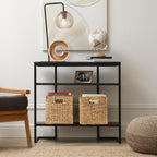 Casafield 10.5" x 10.5" Water Hyacinth Storage Baskets, Natural - Set of 6 Collapsible Cube Organizers, Woven Bins for Bathroom, Bedroom, Laundry, Pantry, Shelves - Grand Goldman