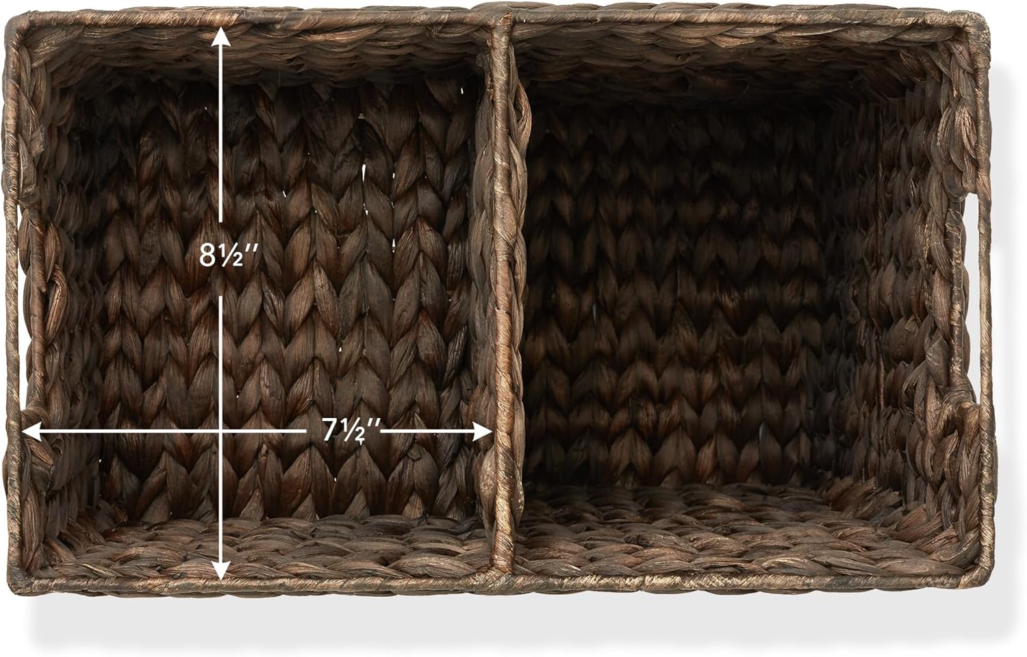 Casafield Stair Step Basket with Handles, Espresso - Woven Water Hyacinth Staircase Basket Storage Bin Organizer - Grand Goldman