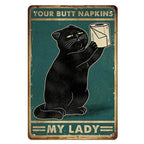 Cats Decor Funny Metal Tin Signs I Love you to the moon and Back Cat Posters for Home Bathroom cafe Pub Bar Gifts for Cat Lovers - Grand Goldman