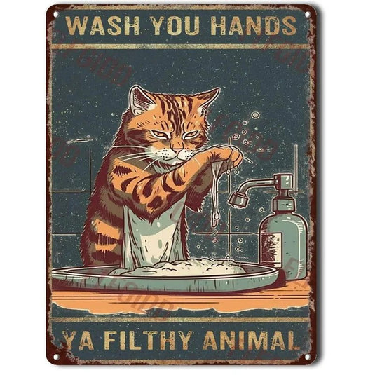 Cats Decor Funny Metal Tin Signs I Love you to the moon and Back Cat Posters for Home Bathroom cafe Pub Bar Gifts for Cat Lovers - Grand Goldman