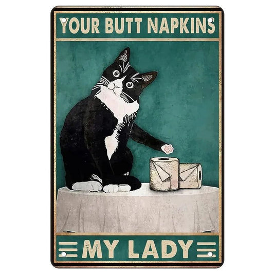 Cats Decor Funny Metal Tin Signs I Love you to the moon and Back Cat Posters for Home Bathroom cafe Pub Bar Gifts for Cat Lovers - Grand Goldman