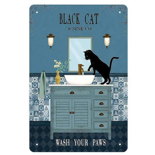 Cats Decor Funny Metal Tin Signs I Love you to the moon and Back Cat Posters for Home Bathroom cafe Pub Bar Gifts for Cat Lovers - Grand Goldman