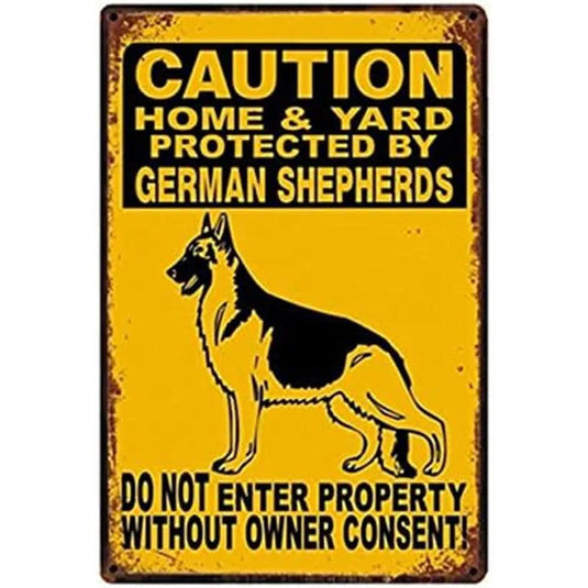 Caution Metal Tin Signs Plaque Crossing Wall Decoration Vintage Art Posters Iron Painting for Man Cave Home Cafe Garden Club Bar - Grand Goldman
