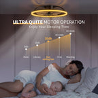 Ceiling Fans with Lights and Remote, 20'' Flush Mount Ceiling Fan of 150° Ultra Wide, Low Profile Ceiling Fan with 6 Speeds, 3000-6500K Dimmable Led for Bedroom Livingroom, Black - Grand Goldman