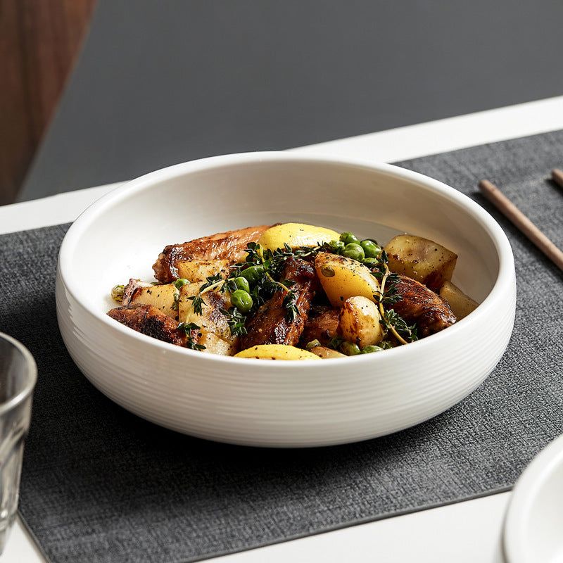 Ceramic Bowl Household Tableware Large Fruit Plate - Grand Goldman