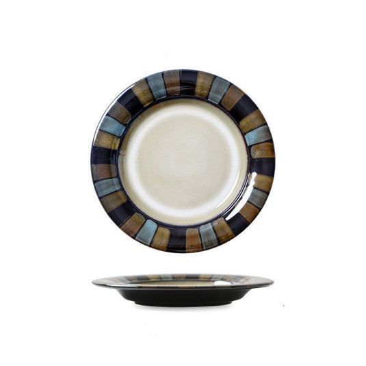 Ceramic Flat Plate Creative Japanese Retro Tableware - Grand Goldman