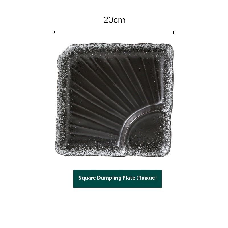 Ceramic Household Dumplings With Vinegar Dish Divided Plate - Grand Goldman