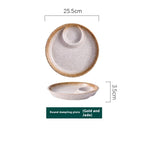 Ceramic Household Dumplings With Vinegar Dish Divided Plate - Grand Goldman