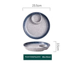 Ceramic Household Dumplings With Vinegar Dish Divided Plate - Grand Goldman