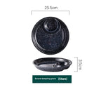 Ceramic Household Dumplings With Vinegar Dish Divided Plate - Grand Goldman