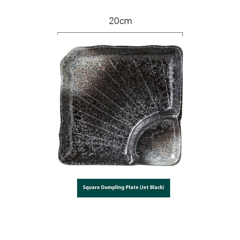 Ceramic Household Dumplings With Vinegar Dish Divided Plate - Grand Goldman