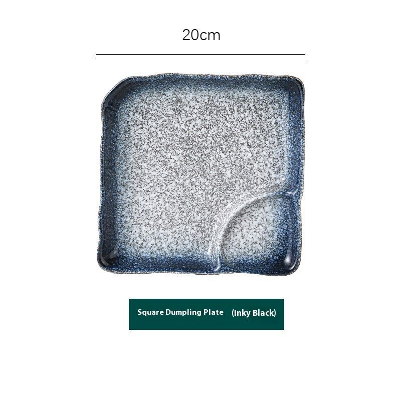 Ceramic Household Dumplings With Vinegar Dish Divided Plate - Grand Goldman