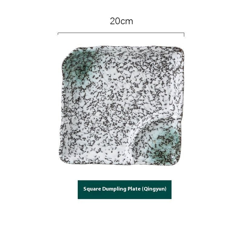 Ceramic Household Dumplings With Vinegar Dish Divided Plate - Grand Goldman