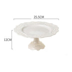Ceramic Household Tray Cake Plate Tableware Dessert Western Plate Embossed Porcelain Plate - Grand Goldman
