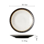Ceramic Plate Flat Plate Creative Dish Plate Japanese Vintage Tableware - Grand Goldman