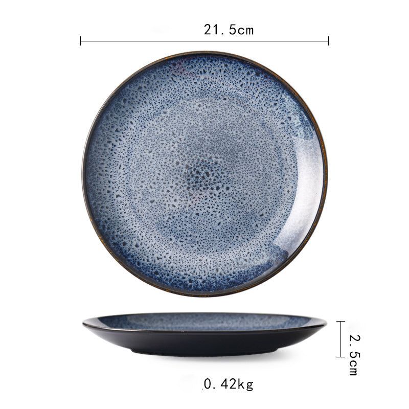Ceramic Plate Flat Plate Creative Dish Plate Japanese Vintage Tableware - Grand Goldman