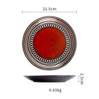 Ceramic Plate Flat Plate Creative Dish Plate Japanese Vintage Tableware - Grand Goldman