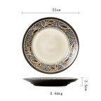 Ceramic Plate Flat Plate Creative Dish Plate Japanese Vintage Tableware - Grand Goldman