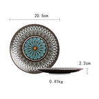 Ceramic Plate Flat Plate Creative Dish Plate Japanese Vintage Tableware - Grand Goldman