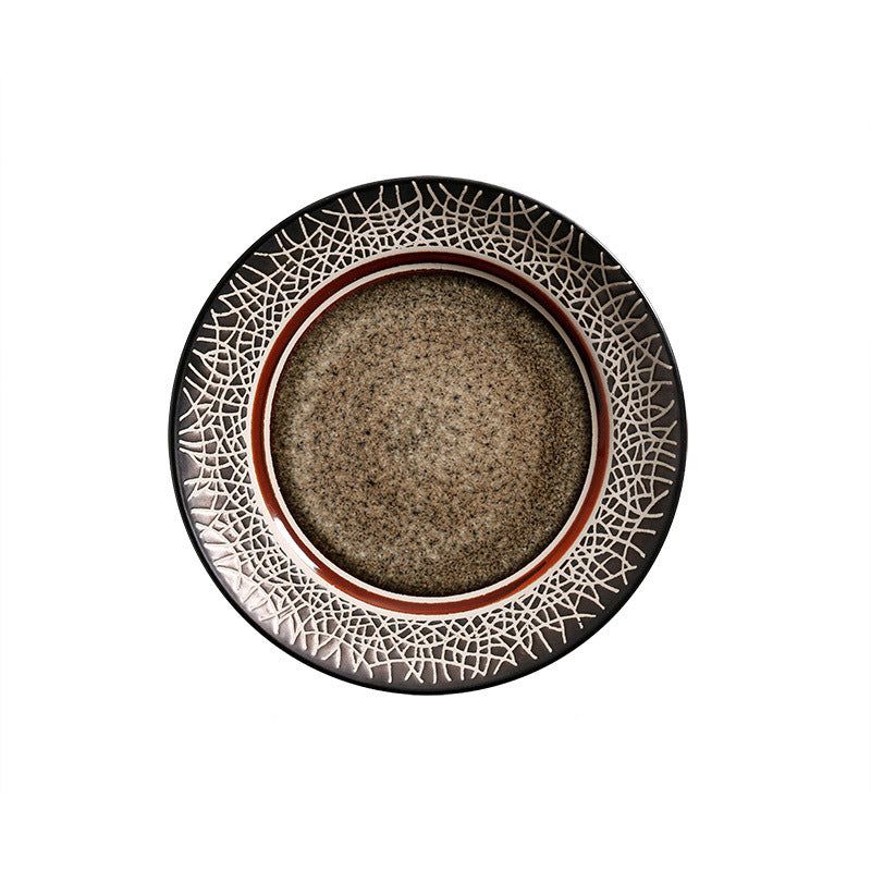 Ceramic Plate Flat Plate Creative Dish Plate Japanese Vintage Tableware - Grand Goldman