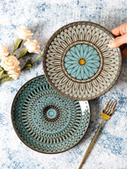 Ceramic Plate Flat Plate Creative Dish Plate Japanese Vintage Tableware - Grand Goldman