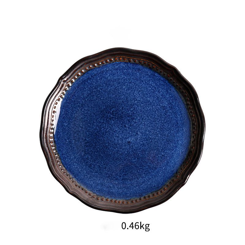 Ceramic Plate Flat Plate Creative Dish Plate Japanese Vintage Tableware - Grand Goldman