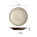 Ceramic Plate Flat Plate Creative Dish Plate Japanese Vintage Tableware - Grand Goldman