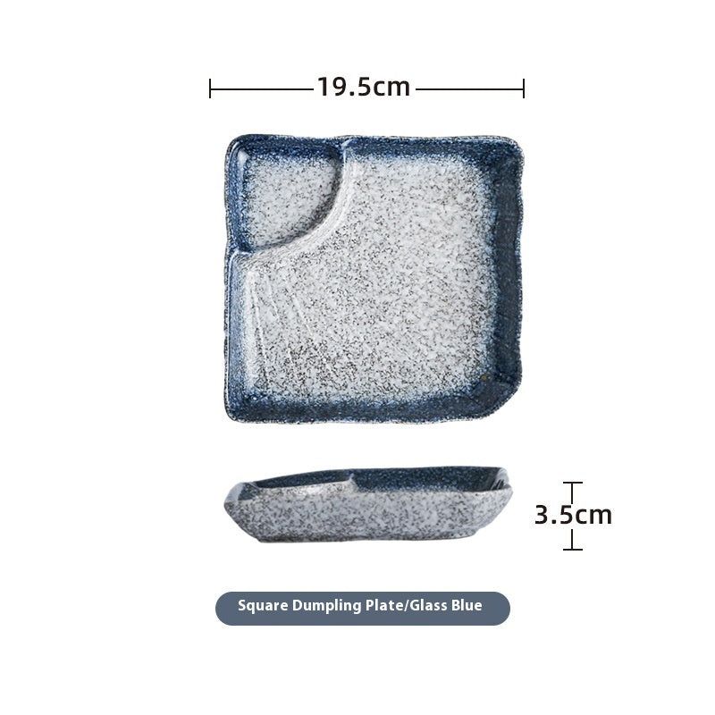 Ceramic Vinegar Dumpling Plate Bowl And Dish Compartment Household Creative Barbecue Plate Sushi Dipping Sauce - Grand Goldman