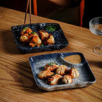 Ceramic Vinegar Dumpling Plate Bowl And Dish Compartment Household Creative Barbecue Plate Sushi Dipping Sauce - Grand Goldman