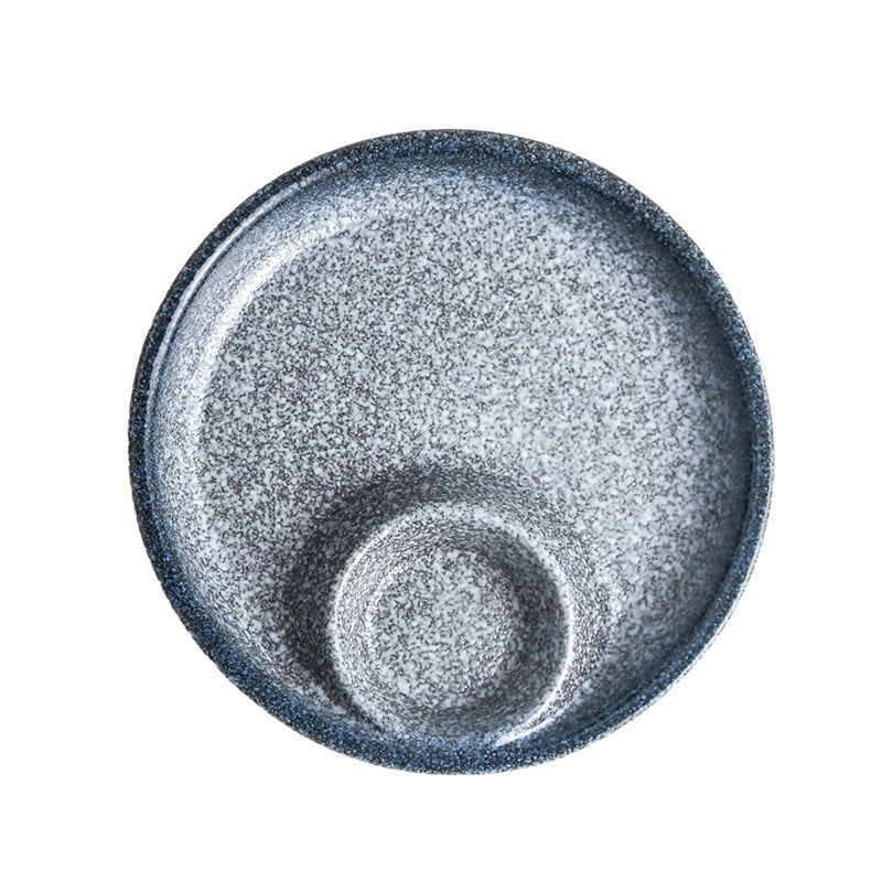 Ceramic Vinegar Dumpling Plate Bowl And Dish Compartment Household Creative Barbecue Plate Sushi Dipping Sauce - Grand Goldman