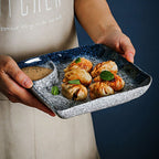 Ceramic Vinegar Dumpling Plate Bowl And Dish Compartment Household Creative Barbecue Plate Sushi Dipping Sauce - Grand Goldman