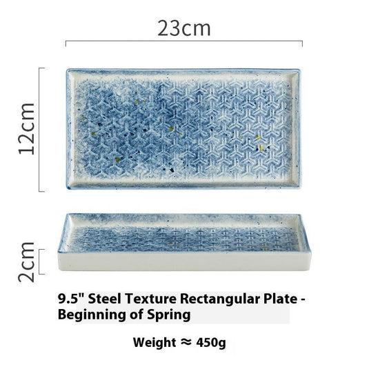 Ceramic Barbecue Plate Household Rectangular Snack Plate - Grand Goldman