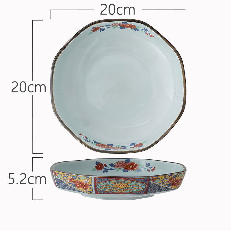 Ceramic Bowl Japanese Octagonal Tableware For Household Use - Grand Goldman