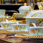 Ceramic Bowl and Plate Set Household Gold Border Ceramic Bowls and Dishes Home Tableware Set - Grand Goldman