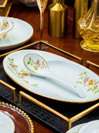Ceramic Bowl and Plate Set Household Gold Border Ceramic Bowls and Dishes Home Tableware Set - Grand Goldman