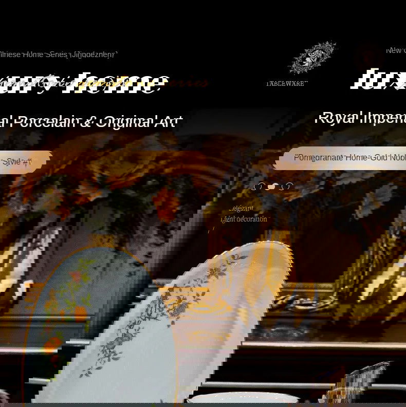 Ceramic Bowl and Plate Set Household Gold Border Ceramic Bowls and Dishes Home Tableware Set - Grand Goldman