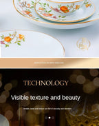 Ceramic Bowl and Plate Set Household Gold Border Ceramic Bowls and Dishes Home Tableware Set - Grand Goldman