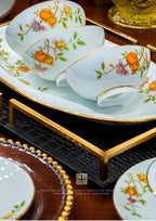 Ceramic Bowl and Plate Set Household Gold Border Ceramic Bowls and Dishes Home Tableware Set - Grand Goldman