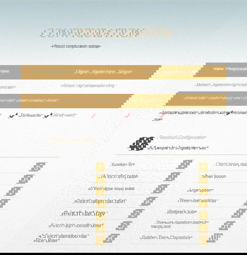 Ceramic Bowl and Plate Set Household Gold Border Ceramic Bowls and Dishes Home Tableware Set - Grand Goldman