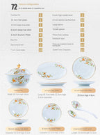 Ceramic Bowl and Plate Set Household Gold Border Ceramic Bowls and Dishes Home Tableware Set - Grand Goldman