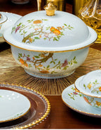 Ceramic Bowl and Plate Set Household Gold Border Ceramic Bowls and Dishes Home Tableware Set - Grand Goldman