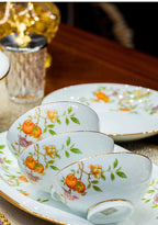 Ceramic Bowl and Plate Set Household Gold Border Ceramic Bowls and Dishes Home Tableware Set - Grand Goldman