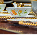 Ceramic Bowl and Plate Set Household Gold Border Ceramic Bowls and Dishes Home Tableware Set - Grand Goldman